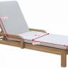 Шезлонг деревянный с матрасом Rimini натуральный, бежевый 1840х730х870 мм