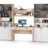 Стенка для домашнего офиса Бостон № 40 цвет дуб эндгрейн элегантный/фасады МДФ милк рикамо софт