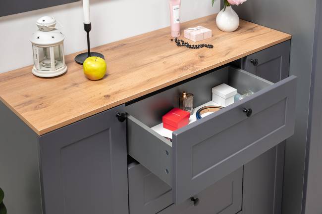 Два больших комода Остин цвет серый графит/дуб крафт золотой Два больших комода Остин цвет серый графит/дуб крафт золотой