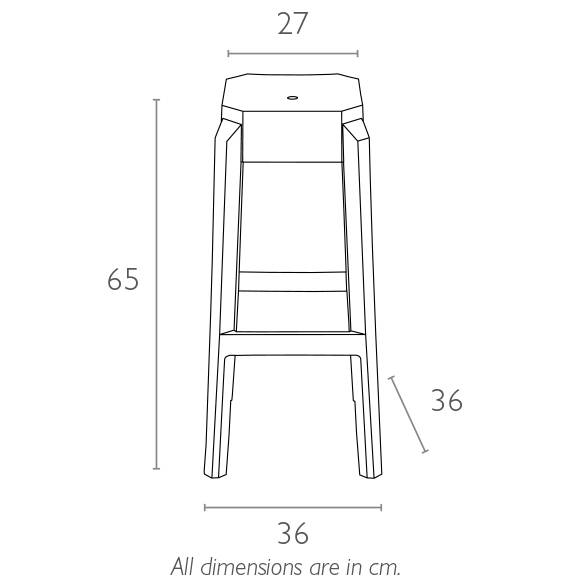 Табурет прозрачный полубарный Fox 65 черный 360х360х650 мм Табурет прозрачный полубарный Fox 65 черный 360х360х650 мм