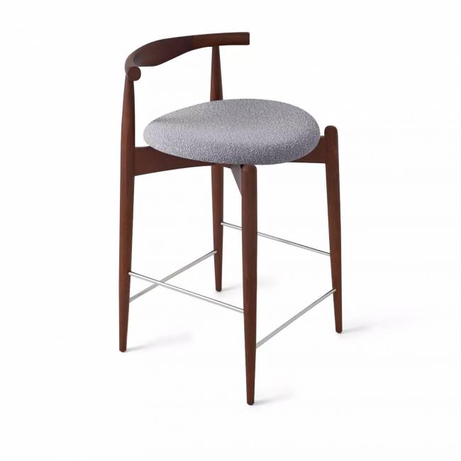 Стул Noble полубарный, массив бука - серый - бук коричневый Стул Noble полубарный, массив бука - серый - бук коричневый
