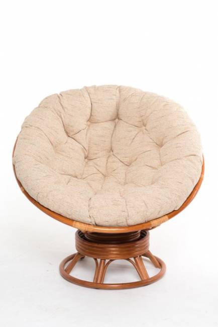 Кресло-качалка "PAPASAN" коньяк с механизмом рогожка
