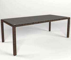 Cтол обеденный "Малага" 210см, из искусственного ротанга, коричневый, черный Cтол обеденный "Малага" 210см, из искусственного ротанга, коричневый, черный