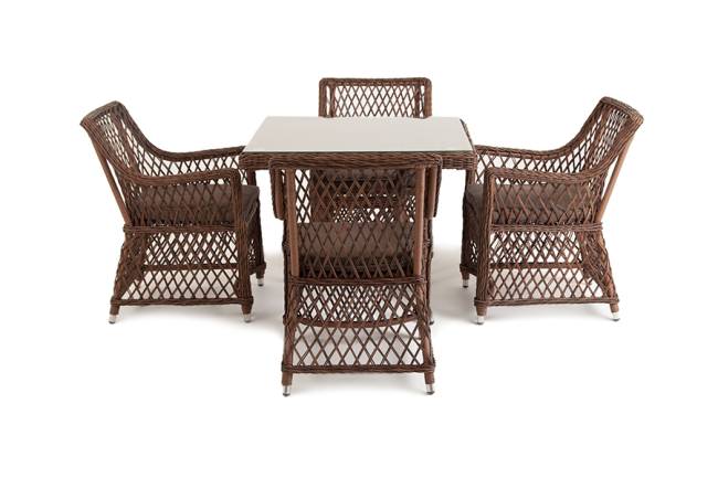 "Айриш" обеденная группа плетеная на 4 персоны, цвет коричневый "Айриш" обеденная группа плетеная на 4 персоны, цвет коричневый