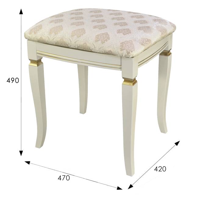 Банкетка Васко В 106Н слоновая кость/золото, Маркус ваниль Банкетка Васко В 106Н слоновая кость/золото, Маркус ваниль