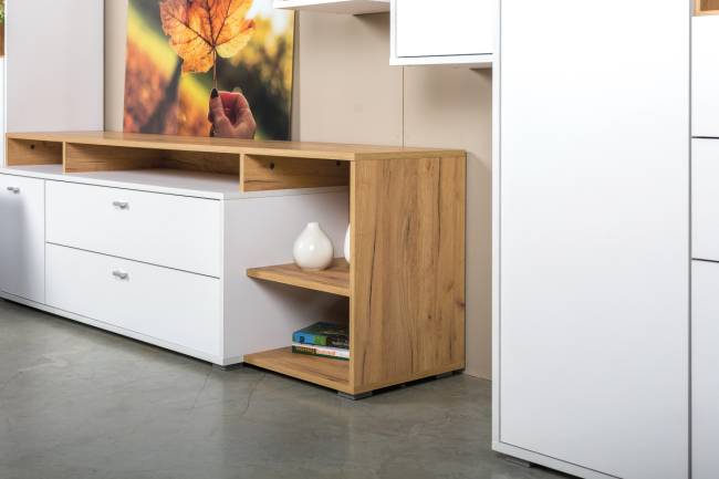 Стенка для гостиной Бэль № 04, цвет дуб крафт золотой/белый премиум Стенка для гостиной Бэль № 04, цвет дуб крафт золотой/белый премиум