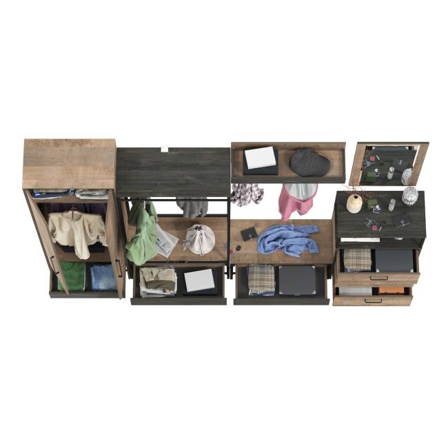 Вместительная прихожая Трувор № 244 цвет дуб гранж песочный/интра Вместительная прихожая Трувор № 244 цвет дуб гранж песочный/интра