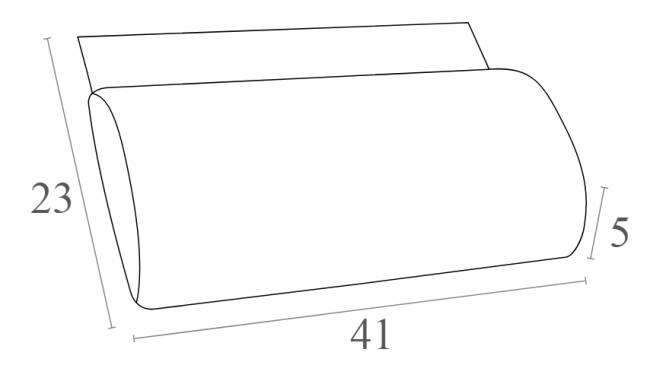 Подушка-подголовник для шезлонга Slim светло-коричневый 410х230х50 мм