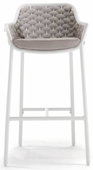 Кресло барное плетеное Panama белый, бежевый, шампанское 540х540х1010 мм Кресло барное плетеное Panama белый, бежевый, шампанское 540х540х1010 мм