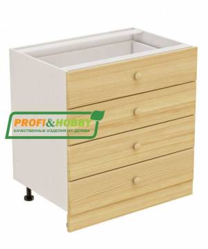 Тумба 4 ящика 800х530х720 + фасад сосна без покраски Тумба 4 ящика 800х530х720 + фасад сосна без покраски