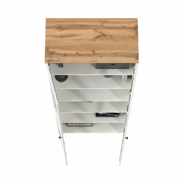 Шкаф-витрина 2-х дверный Остин 16.394.02 цвет белый шагрень/дуб крафт золотой Шкаф-витрина 2-х дверный Остин 16.394.02 цвет белый шагрень/дуб крафт золотой