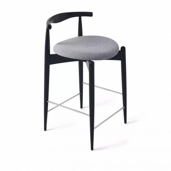 Стул Noble полубарный, массив бука - серый - бук черный