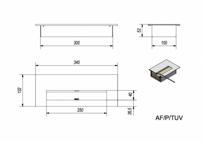 Биокамин Kratki DELTA 2 TUV QUBE(400*900)
