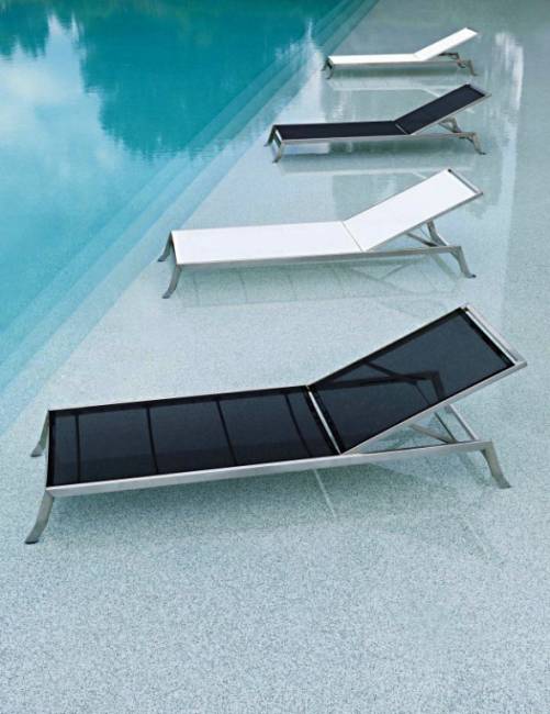 Шезлонг-лежак металлический Zen белый 2030х650х290 мм