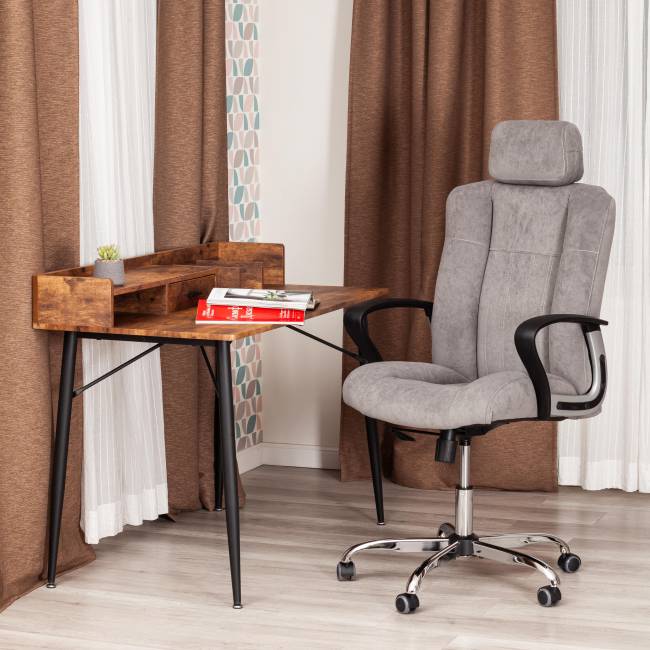 Кресло OXFORD хром флок , серый, 29 серый флок Кресло OXFORD хром флок , серый, 29 серый флок