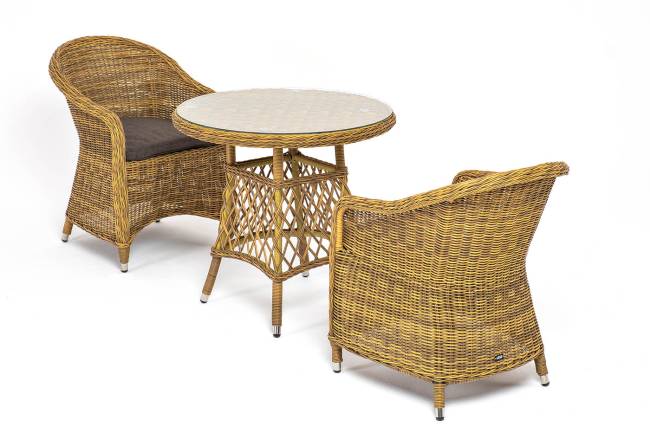 "Эспрессо - 80 R" обеденная группа плетеная, цвет соломенный "Эспрессо - 80 R" обеденная группа плетеная, цвет соломенный