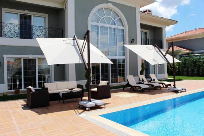 Зонт профессиональный 3х3 м Banana Plus серебристый, бежевый 3000х3000 мм Зонт профессиональный 3х3 м Banana Plus серебристый, бежевый 3000х3000 мм