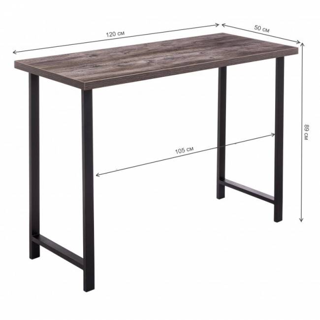 Стол барный Лофт дуб рошелье / черный матовый