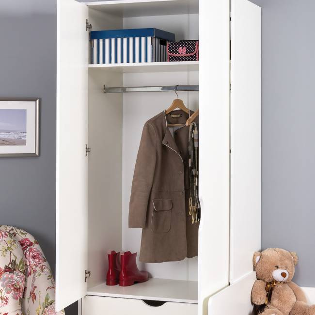 Кровать детская с ящиками со шкафом Уна цвет белый