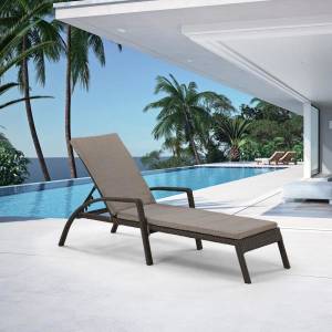 Шезлонг-лежак плетеный A30A2-W53 Brown с матрасом Шезлонг-лежак плетеный A30A2-W53 Brown с матрасом