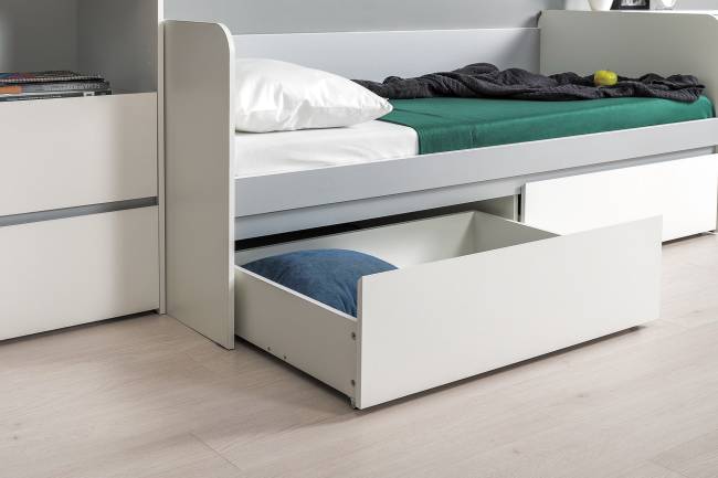 Мебель для детской Торонто № 22 цвет белый шагрень/стальной серый