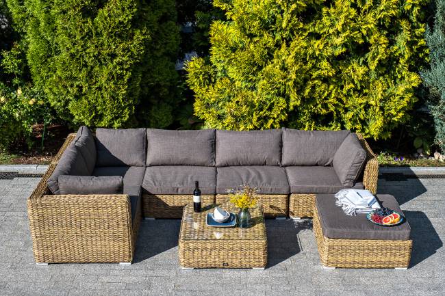 "Лунго" трансформирующийся диван из искусственного ротанга (гиацинт), цвет соломенный "Лунго" трансформирующийся диван из искусственного ротанга (гиацинт), цвет соломенный