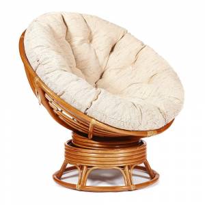 Кресло-качалка PAPASAN/ПАПАСАН w 23/01 B /с подушкой/ 115х78х104 см, Cognac (коньяк), ткань Старт Cognac (коньяк)