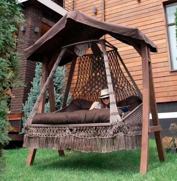 Подвесные плетеные качели Sea-Ra (каркас+качель)