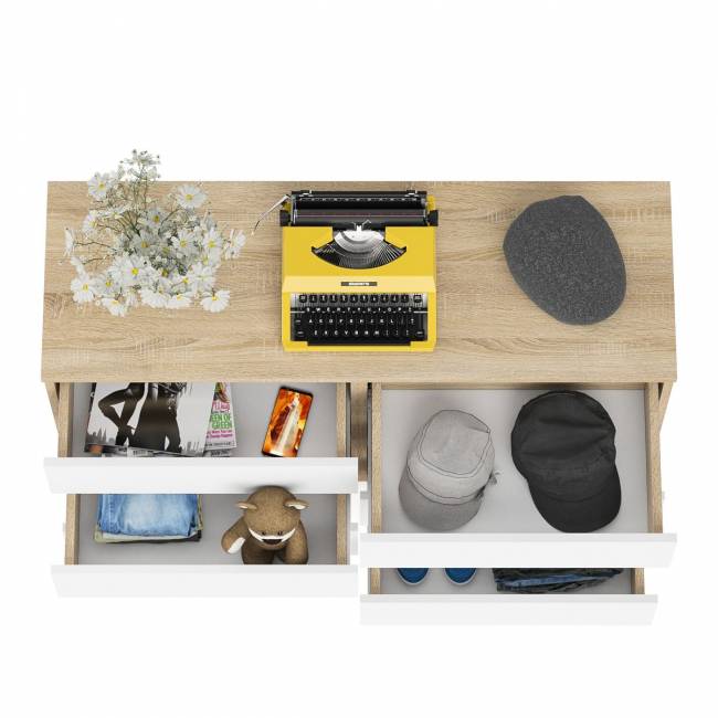 Широкий комод шесть ящиков Мори МК1200.6 цвет дуб сонома/белый Широкий комод шесть ящиков Мори МК1200.6 цвет дуб сонома/белый