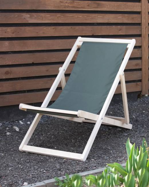 Шезлонг Чинзано грин, Зелёный/Натуральное дерево