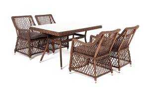 "Латте - 140 L" обеденная группа плетеная, цвет коричневый "Латте - 140 L" обеденная группа плетеная, цвет коричневый