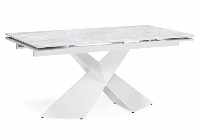 Хасселвуд 160(220)х90х77 белый мрамор / белый