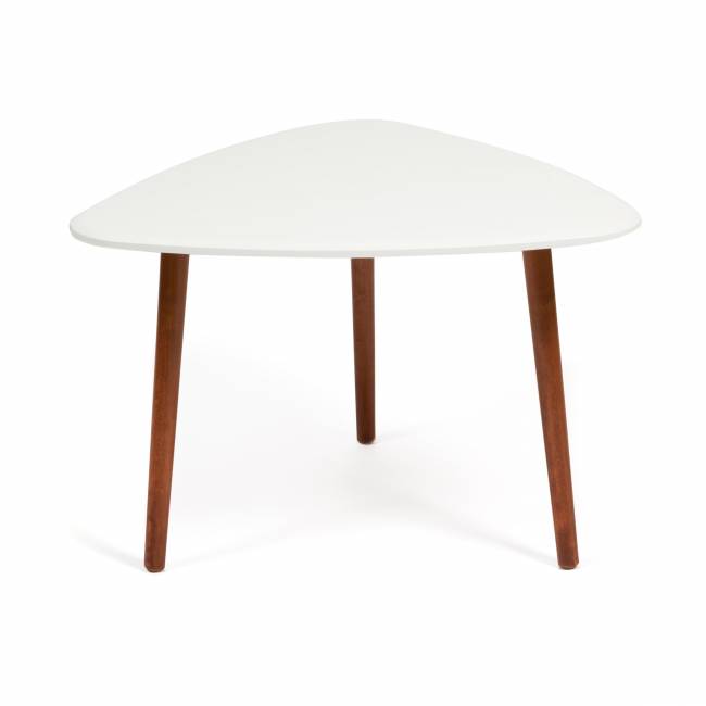 Стол журнальный TROYA МДФ/дерево, 70*73*48 см, Белый (ножки орех) Белый (ножки орех) МДФ/дерево