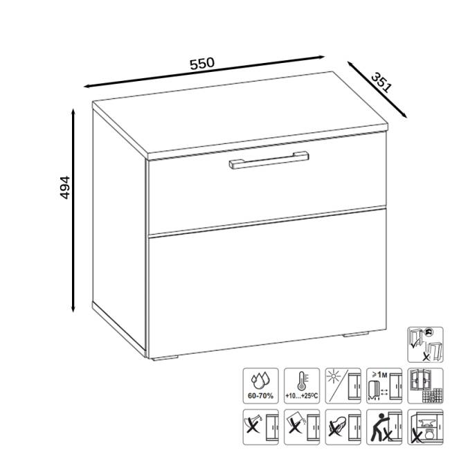 Тумба Лайн 13.234 цвет дуб крафт серый/фасады МДФ белый глянец Тумба Лайн 13.234 цвет дуб крафт серый/фасады МДФ белый глянец