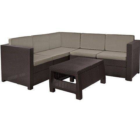 Provence set with coffee table brown - warm taupe