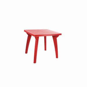 Стол пластиковый Луна квадратный, красный