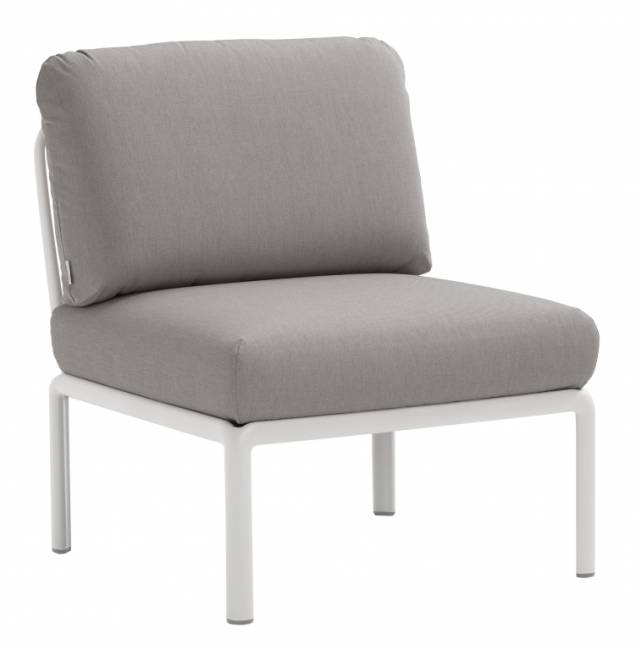 Модуль центральный пластиковый с подушками Komodo Elemento Centrale белый, серый 720х780х880 мм