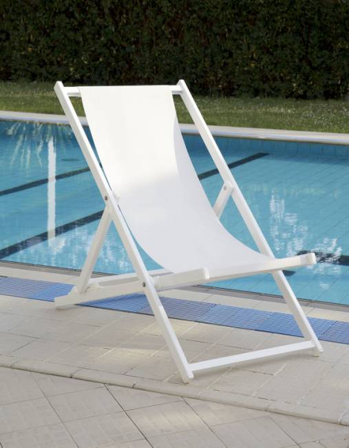 Кресло-шезлонг текстиленовое складное Sdraio серебристый, бежевый 590х1050х1090 мм