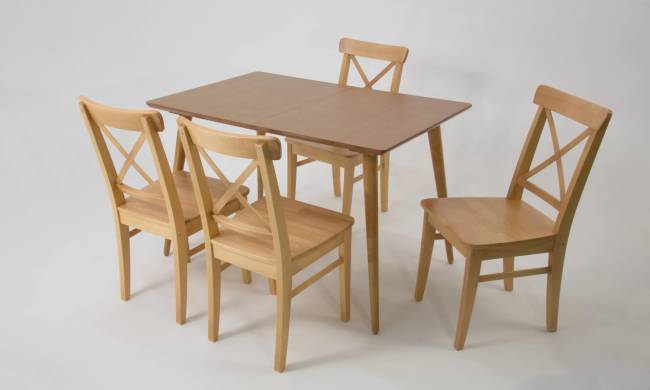 Стол Монте 120 натур со стульями Ингольф натур