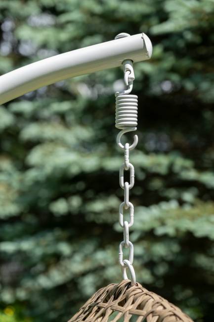 "Флоренция" подвесное кресло-кокон из искусственного ротанга, цвет соломенный с серой подушкой "Флоренция" подвесное кресло-кокон из искусственного ротанга, цвет соломенный с серой подушкой