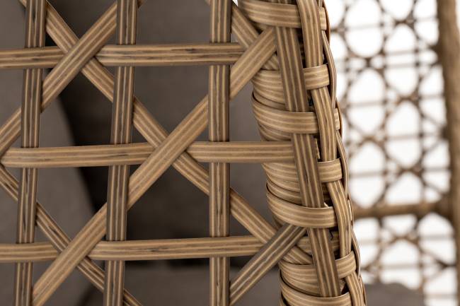 "Флоренция" подвесное кресло-кокон из искусственного ротанга, цвет соломенный с серой подушкой "Флоренция" подвесное кресло-кокон из искусственного ротанга, цвет соломенный с серой подушкой