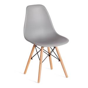 Стул CINDY (EAMES) (mod. 1801) дерево бук/металл/сиденье пластик, 45x51x82 см, Light grey (светло-серый) (Комплект из 4 шт.) светло-серый дерево бук/металл/сиденье пластик
