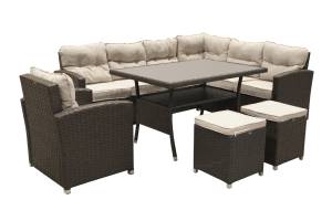 Набор мебели из искусственного ротанга Версаль ПРЕМИУМ, коричневый, бежевый