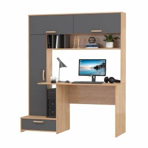 Стол компьютерно-письменный Лайт 03.243Н цвет гикори рокфорд натуральный/тёмно-серый