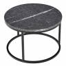 Набор кофейных столиков Tango серый мрамор с чёрными ножками, 2шт
