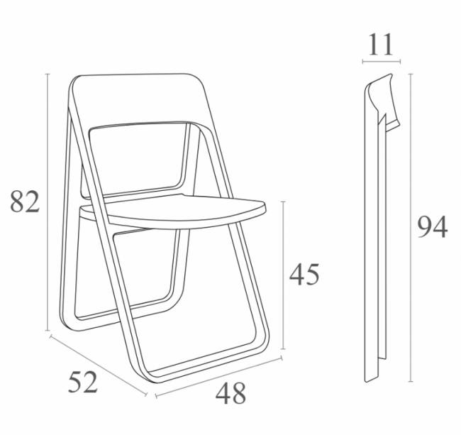 Стул пластиковый Dream темно-серый 480х520х820 мм