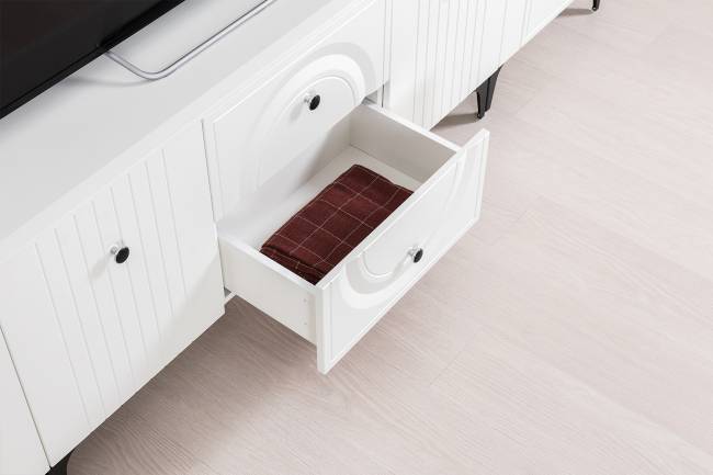 Большая стенка для ТВ-аппаратуры Валенсия № 64 цвет белый шагрень Большая стенка для ТВ-аппаратуры Валенсия № 64 цвет белый шагрень