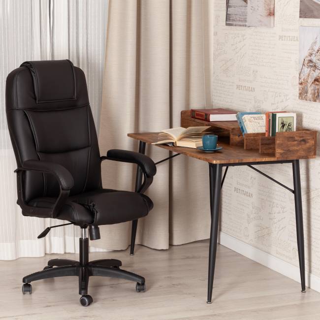 Кресло BERGAMO (22) кож/зам, черный, 36-6 черный кож/зам Кресло BERGAMO (22) кож/зам, черный, 36-6 черный кож/зам