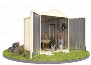 Хозблок SKOGGY секционный с двускатной крышей 2 х 2 м, слоновая кость Хозблок SKOGGY секционный с двускатной крышей 2 х 2 м, слоновая кость