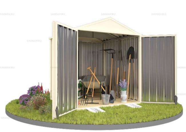 Хозблок SKOGGY секционный с двускатной крышей 2 х 2 м, слоновая кость Хозблок SKOGGY секционный с двускатной крышей 2 х 2 м, слоновая кость